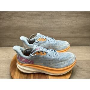 Hoka One One Womens Clifton 9 1127896 Blue Running Shoe Sneaker Size 10 B